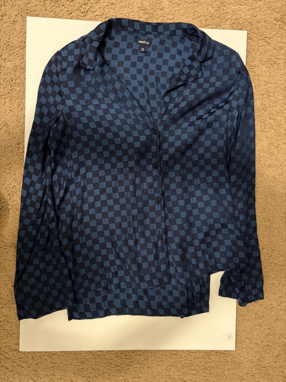 Gap Blue Checker Button-Up Shirt